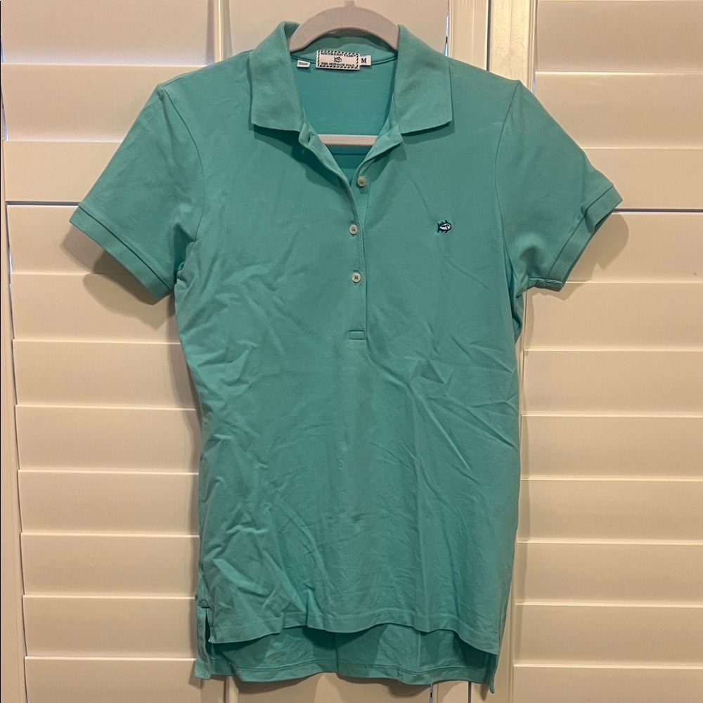 Southern Tide Women's Aqua Button Down Shirt